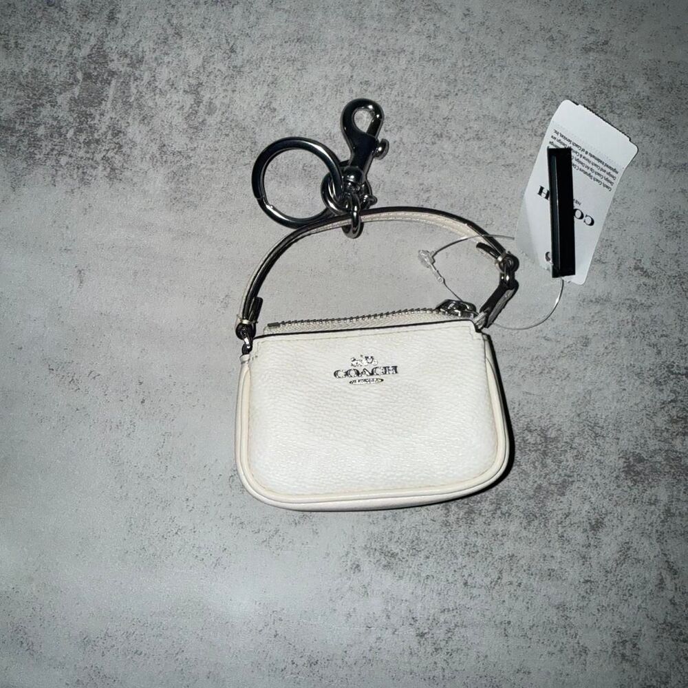 Coach white mini nolita keychain
